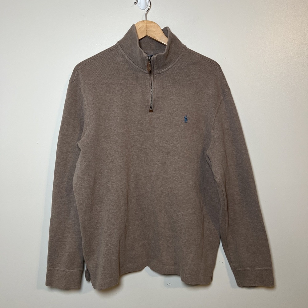 Polo by Ralph Lauren Brown Quarter-Zip Sweater